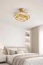 LUMINAIVE GOLDEN FAN WITH CHANDELIER - Image 2